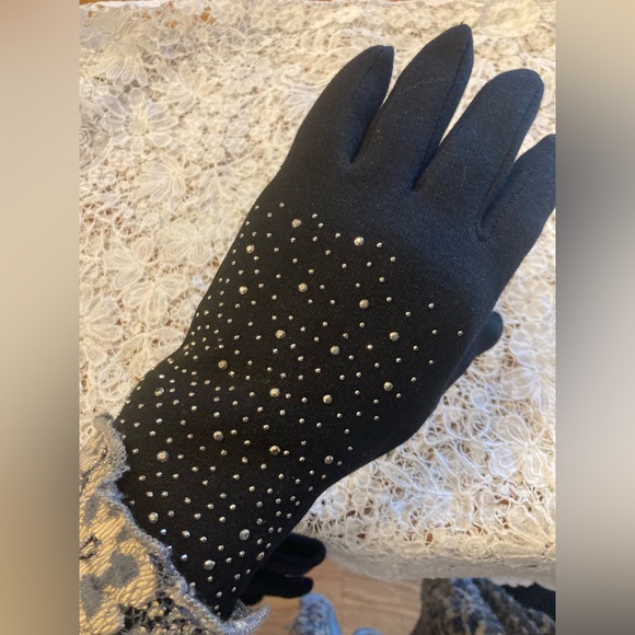 COPY - NWT EMBELLISHED Gloves Jack & Missy fleece lined texting gloves BLACK FA… - Picture 7 of 10